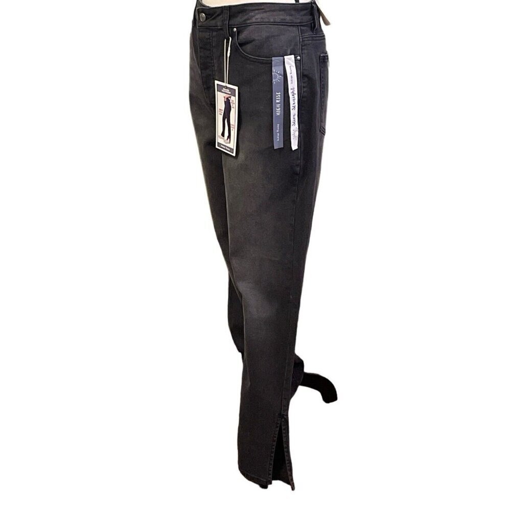 Indigo Rising Womens High Rise Slim Straight Denim Jeans Jr Size 13/31 Black - Picture 5 of 16
